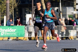 William Cheboi et Abdellatif Meftah Marathon de Paris 2019